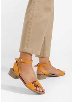 Żółte sandały damskie skórzane Vestina ze sklepu Zapatos w kategorii Sandały damskie - zdjęcie 161187186