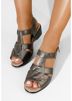 Szare sandaly na niskim słupku Sendra ze sklepu Zapatos w kategorii Sandały damskie - zdjęcie 161187236