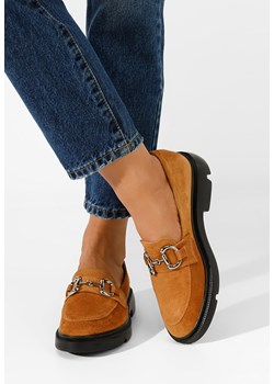 Camelowe mokasyny damskie skórzane Duquesa ze sklepu Zapatos w kategorii Mokasyny damskie - zdjęcie 161187396