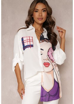 Biała Koszula z Nadrukiem Kaizee ze sklepu Renee odzież w kategorii Koszule damskie - zdjęcie 161191368