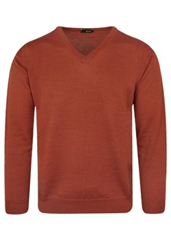 Sweter Pomarańczowy, Dekolt w Serek (V-neck), Męski - MAX SHELDON SWKNGS10443pomar ze sklepu JegoSzafa.pl w kategorii Swetry męskie - zdjęcie 161192899