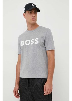 BOSS t-shirt bawełniany kolor szary z nadrukiem 50495742 ze sklepu ANSWEAR.com w kategorii T-shirty męskie - zdjęcie 161205707