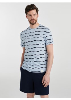 Sinsay - Koszulka z nadrukiem - błękitny ze sklepu Sinsay w kategorii T-shirty męskie - zdjęcie 161207617