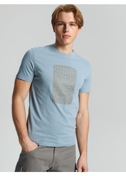Sinsay - Koszulka z nadrukiem - niebieski ze sklepu Sinsay w kategorii T-shirty męskie - zdjęcie 161207668