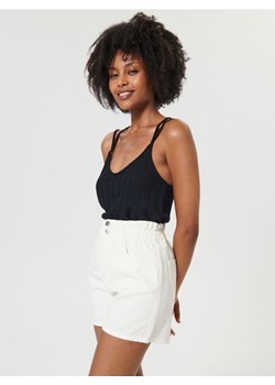 Sinsay - Szorty paperbag high waist - kremowy ze sklepu Sinsay w kategorii Szorty - zdjęcie 161207945