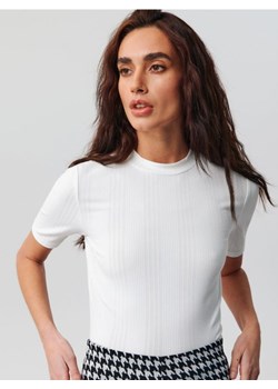 Sinsay - Koszulka w prążki - kremowy ze sklepu Sinsay w kategorii Bluzki damskie - zdjęcie 161211976