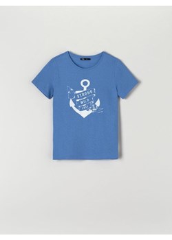 Sinsay - Koszulka bawełniana - niebieski ze sklepu Sinsay w kategorii Bluzki damskie - zdjęcie 161212676