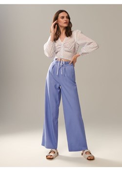 Sinsay - Spodnie z lnem - niebieski ze sklepu Sinsay w kategorii Spodnie damskie - zdjęcie 161212726