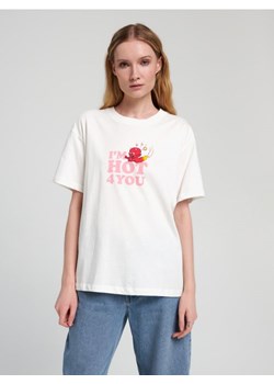 Sinsay - Koszulka Hot Stuff - kremowy ze sklepu Sinsay w kategorii Bluzki damskie - zdjęcie 161212819