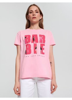 Sinsay - Koszulka z nadrukiem Barbie - różowy ze sklepu Sinsay w kategorii Bluzki damskie - zdjęcie 161212826
