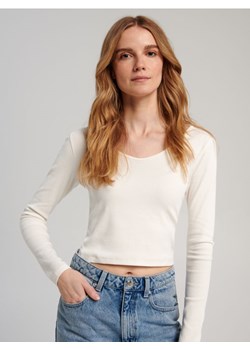 Sinsay - Koszulka bawełniana - kremowy ze sklepu Sinsay w kategorii Bluzki damskie - zdjęcie 161213199