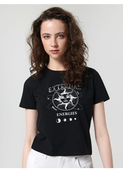 Sinsay - Koszulka z nadrukiem - czarny ze sklepu Sinsay w kategorii Bluzki damskie - zdjęcie 161213677