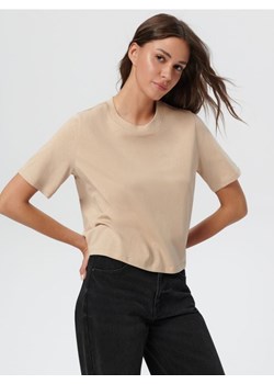 Sinsay - Koszulka bawełniana - kremowy ze sklepu Sinsay w kategorii Bluzki damskie - zdjęcie 161213886