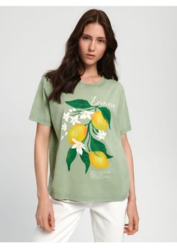 Sinsay - Koszulka z nadrukiem - zielony ze sklepu Sinsay w kategorii Bluzki damskie - zdjęcie 161213907