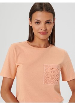Sinsay - Koszulka z haftem - pomarańczowy ze sklepu Sinsay w kategorii Bluzki damskie - zdjęcie 161213979