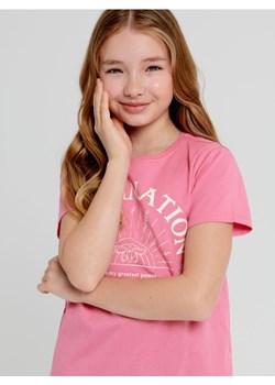 Sinsay - Koszulka z nadrukiem - różowy ze sklepu Sinsay w kategorii Bluzki dziewczęce - zdjęcie 161214267