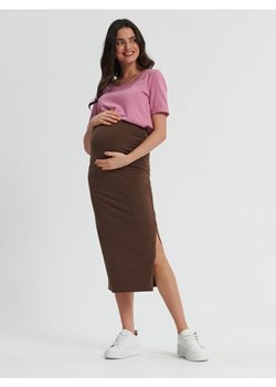 Sinsay - Spódnica midi MAMA - brązowy ze sklepu Sinsay w kategorii Spódnice ciążowe - zdjęcie 161214348