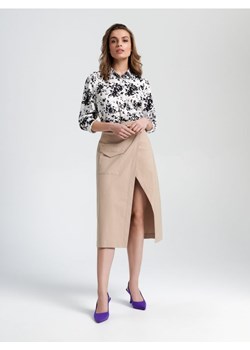 Sinsay - Spódnica midi z paskiem - kremowy ze sklepu Sinsay w kategorii Spódnice - zdjęcie 161214357