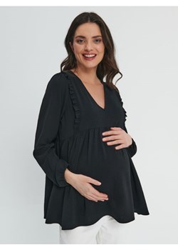 Sinsay - Bluzka z falbanami MAMA - czarny ze sklepu Sinsay w kategorii Bluzki ciążowe - zdjęcie 161214378
