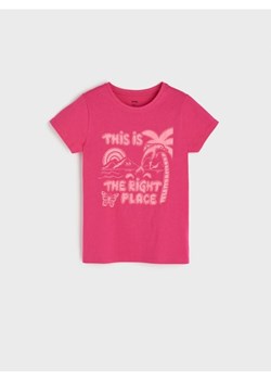 Sinsay - Koszulka z nadrukiem - różowy ze sklepu Sinsay w kategorii Bluzki dziewczęce - zdjęcie 161214419