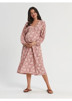 Sinsay - Sukienka midi w kwiaty MAMA - wielobarwny ze sklepu Sinsay w kategorii Sukienki ciążowe - zdjęcie 161214478