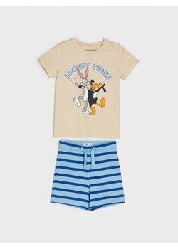 Sinsay - Komplet: koszulka i szorty Looney Tunes - beżowy ze sklepu Sinsay w kategorii Komplety niemowlęce - zdjęcie 161214885