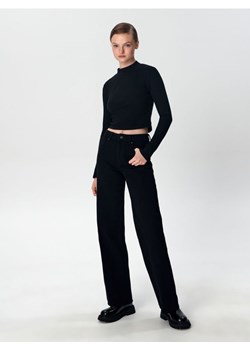 Sinsay - Crop top w prążki - czarny ze sklepu Sinsay w kategorii Bluzki damskie - zdjęcie 161216347