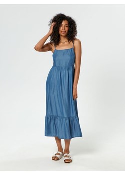 Sinsay - Sukienka midi z marszczeniami - niebieski ze sklepu Sinsay w kategorii Sukienki - zdjęcie 161217149