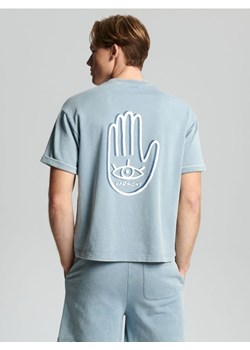 Sinsay - Bluza z nadrukiem - niebieski ze sklepu Sinsay w kategorii T-shirty męskie - zdjęcie 161217965