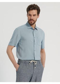 Sinsay - Koszula relaxed z krótkim rękawem - niebieski ze sklepu Sinsay w kategorii Koszule męskie - zdjęcie 161218237
