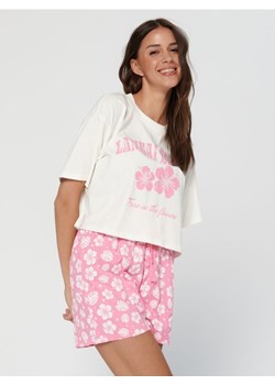Sinsay - Piżama bawełniana - kremowy ze sklepu Sinsay w kategorii Piżamy damskie - zdjęcie 161218859