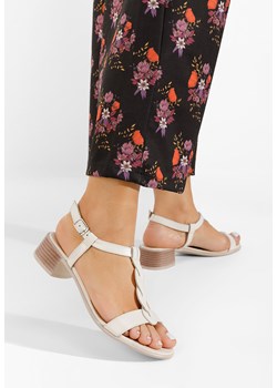 Beżowe sandały damskie skórzane Thasia ze sklepu Zapatos w kategorii Sandały damskie - zdjęcie 161220797