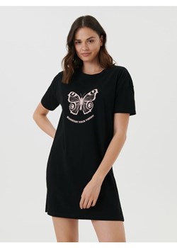 Sinsay - Koszula nocna bawełniana - czarny ze sklepu Sinsay w kategorii Koszule nocne - zdjęcie 161223849