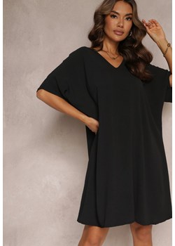 Czarna Sukienka o Kroju Nietoperza z Ozdobnym Wiązaniem na Plecach Cylean ze sklepu Renee odzież w kategorii Sukienki - zdjęcie 161235517