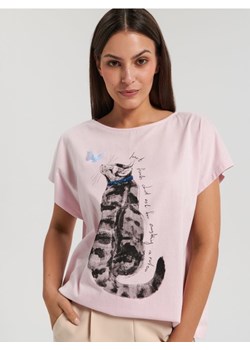 Sinsay - Koszulka z nadrukiem - różowy ze sklepu Sinsay w kategorii Bluzki damskie - zdjęcie 161238377