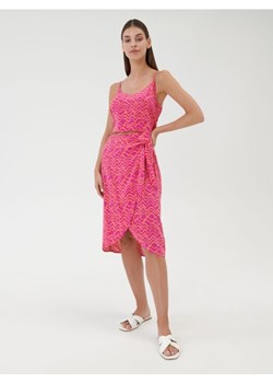 Sinsay - Spódnica midi z wiązaniem - różowy ze sklepu Sinsay w kategorii Spódnice - zdjęcie 161238388