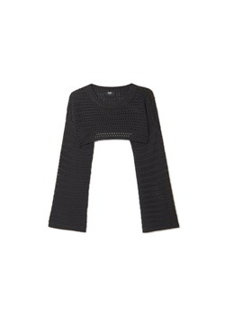 Cropp - Krótki czarny sweter - czarny ze sklepu Cropp w kategorii Swetry damskie - zdjęcie 161247975