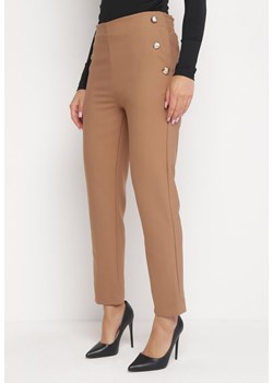 Brązowe Spodnie Hadina ze sklepu Born2be Odzież w kategorii Spodnie damskie - zdjęcie 161272556