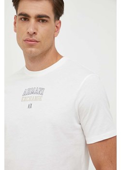 Armani Exchange t-shirt bawełniany kolor biały z nadrukiem ze sklepu ANSWEAR.com w kategorii T-shirty męskie - zdjęcie 161276495