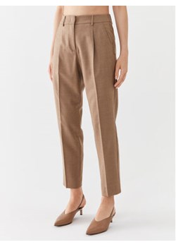 Weekend Max Mara Spodnie materiałowe Freccia 23513611 Beżowy Slim Fit ze sklepu MODIVO w kategorii Spodnie damskie - zdjęcie 161278208