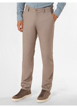 Alberto Spodnie Mężczyźni Bawełna beżowy wypukły wzór tkaniny ze sklepu vangraaf w kategorii Spodnie męskie - zdjęcie 161284977