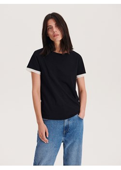 Reserved - T-shirt regular - czarny ze sklepu Reserved w kategorii Bluzki damskie - zdjęcie 161286788