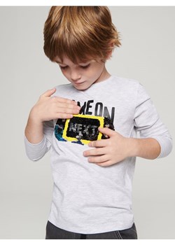 Sinsay - Koszulka z cekinami - szary ze sklepu Sinsay w kategorii T-shirty chłopięce - zdjęcie 161287045