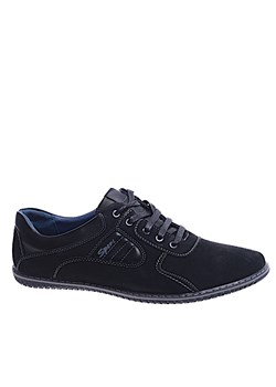 Wsuwane męskie półbuty czarne pantofle /C1-3 14665 S590/ ze sklepu Pantofelek24.pl w kategorii Półbuty męskie - zdjęcie 161288598