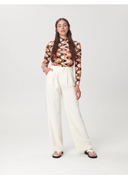 Sinsay - Spodnie loose high waist - kremowy ze sklepu Sinsay w kategorii Spodnie damskie - zdjęcie 161310518