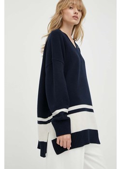 Weekend Max Mara sweter wełniany damski kolor granatowy ze sklepu ANSWEAR.com w kategorii Swetry damskie - zdjęcie 161311135