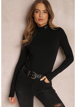 Czarna Bluzka z Półgolfem Marjam ze sklepu Renee odzież w kategorii Swetry damskie - zdjęcie 161311319