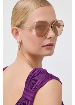Versace okulary przeciwsłoneczne damskie kolor złoty ze sklepu ANSWEAR.com w kategorii Okulary przeciwsłoneczne damskie - zdjęcie 161316329