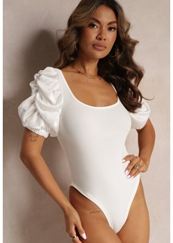 Białe Body z Kwadratowym Dekoltem i Bufiastym Rękawem Lojmi ze sklepu Renee odzież w kategorii Bluzki damskie - zdjęcie 161317199