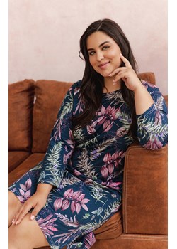 Bawełniana koszula Vivian plus size 3014, Kolor granatowy-wzór, Rozmiar XXL, Taro ze sklepu Intymna w kategorii Koszule nocne - zdjęcie 161319955